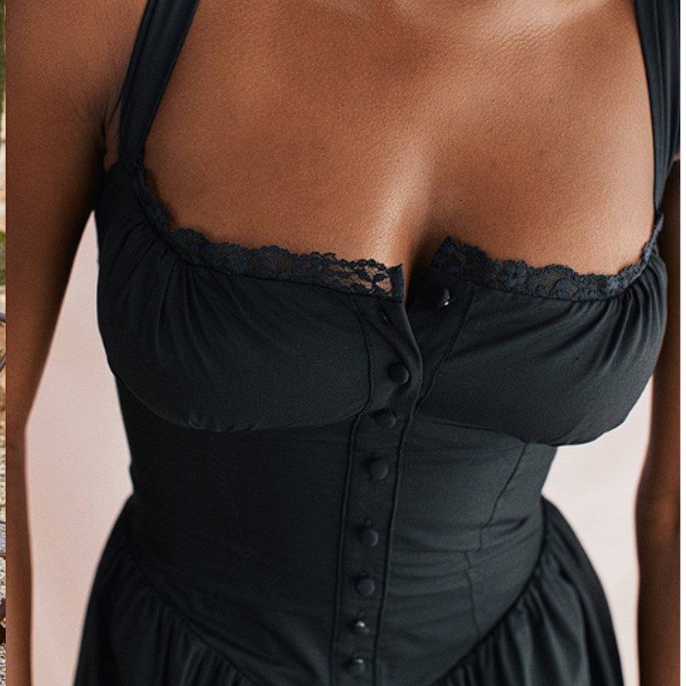HOUSE OF CB 'Tatiana' Black Midi Sundress NWOT - Picture 6 of 11